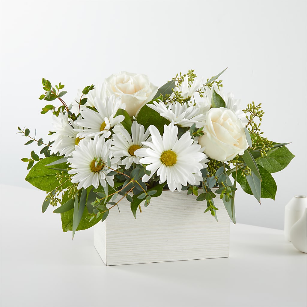 Fresh Linen Box Bouquet – Heavenly Plants, Regina SK