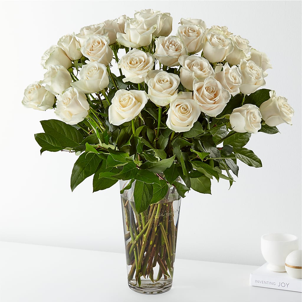 Long Stem White Rose Bouquet – Heavenly Plants, Regina SK