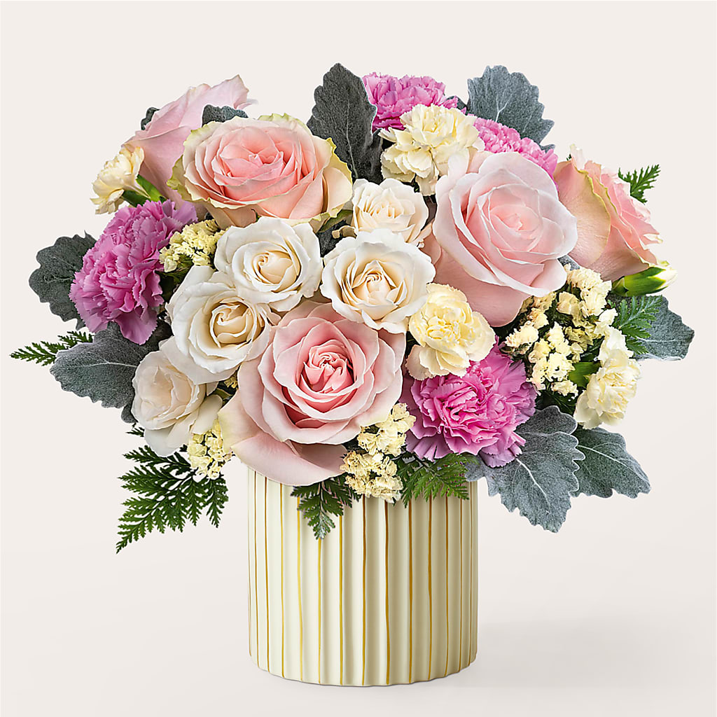 Blissful Moments Bouquet with Ivory Vase – Heavenly Plants, Regina SK