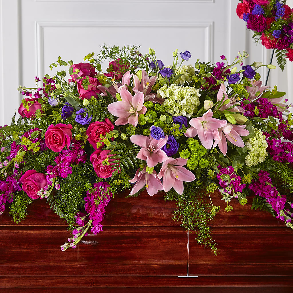 Radiant Tribute Casket Spray – Heavenly Plants, Regina SK