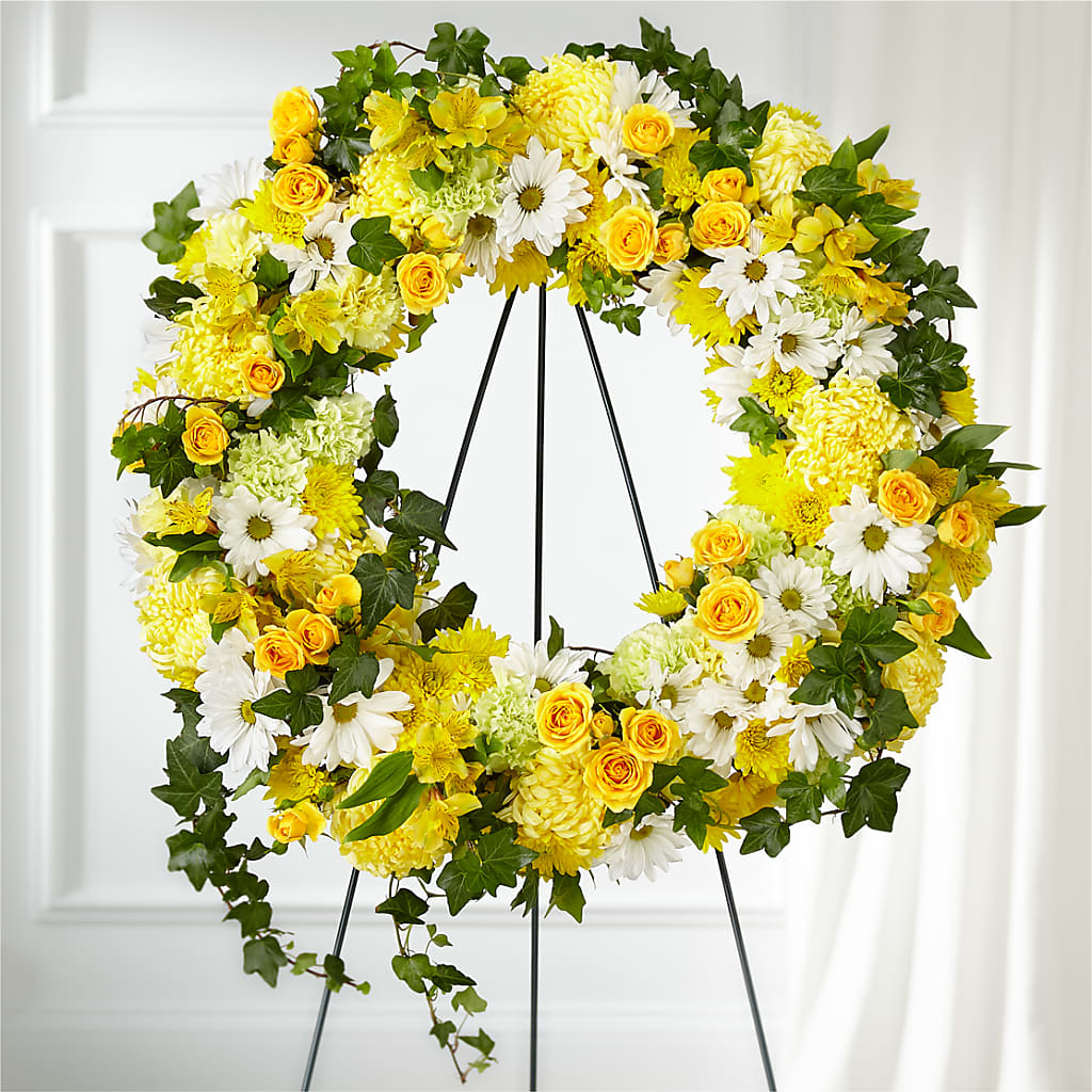 Golden Remembrance Wreath – Heavenly Plants, Regina SK