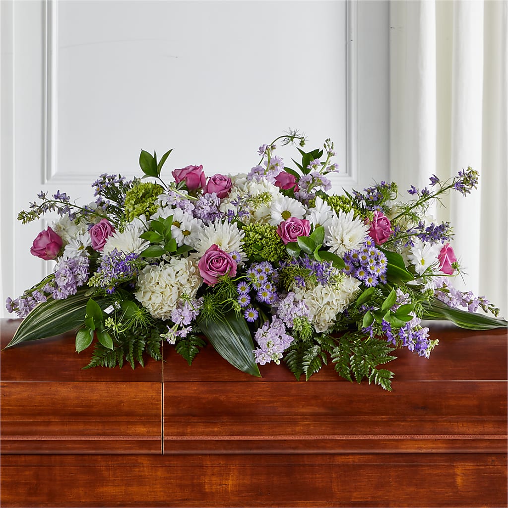 Meadows of Serenity Casket Spray – Heavenly Plants, Regina SK