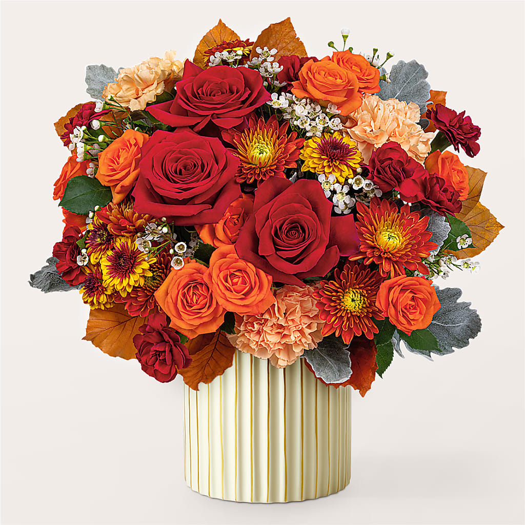 Merlot Bouquet with Ivory Vase – Heavenly Plants, Regina SK