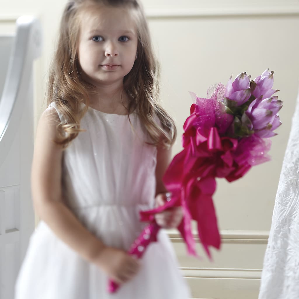 Sparkle Pink Flower Girl Bouquet – Heavenly Plants, Regina SK