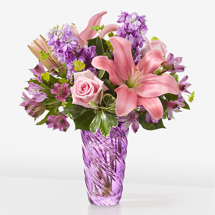 Precious Petals Bouquet with Luxe Swirl Vase –  Heavenly Plants, Regina SK