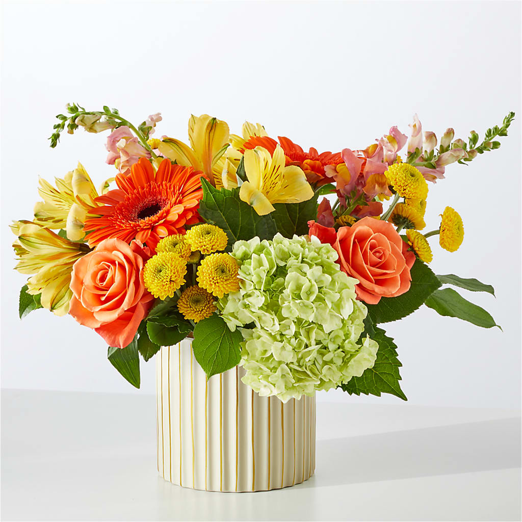 Autumn Sunshine Bouquet with Ivory Vase –  Heavenly Plants, Regina SK