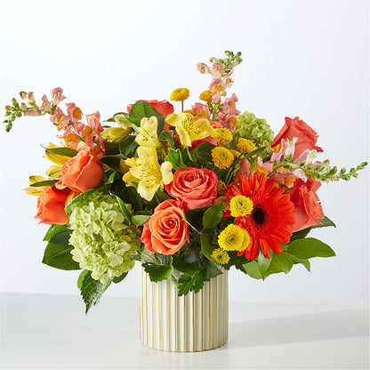 Autumn Sunshine Bouquet with Ivory Vase –  Heavenly Plants, Regina SK