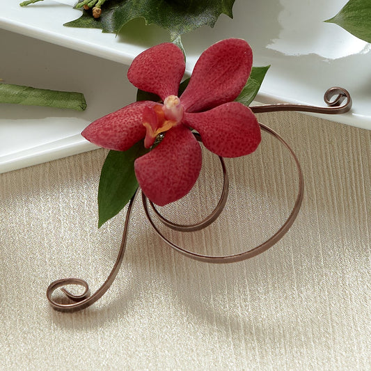 Boutonnière rouge Mokara